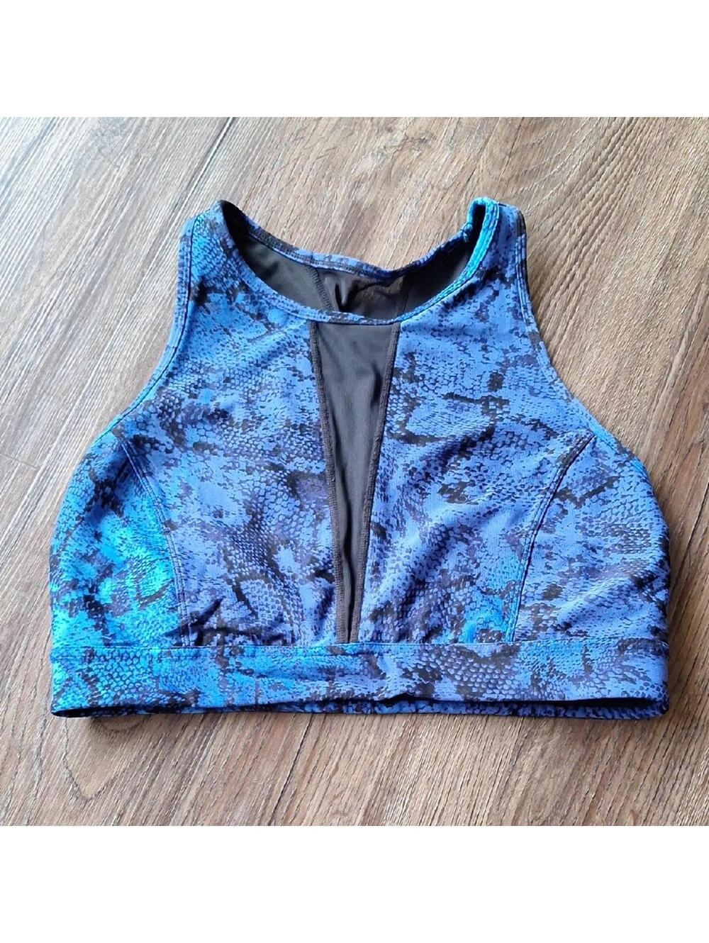 Calvin Klein Performance Blue Reptile Print Sports Bra Size Xl